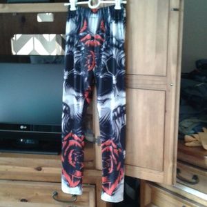 Skull and roses lounge or workout pants